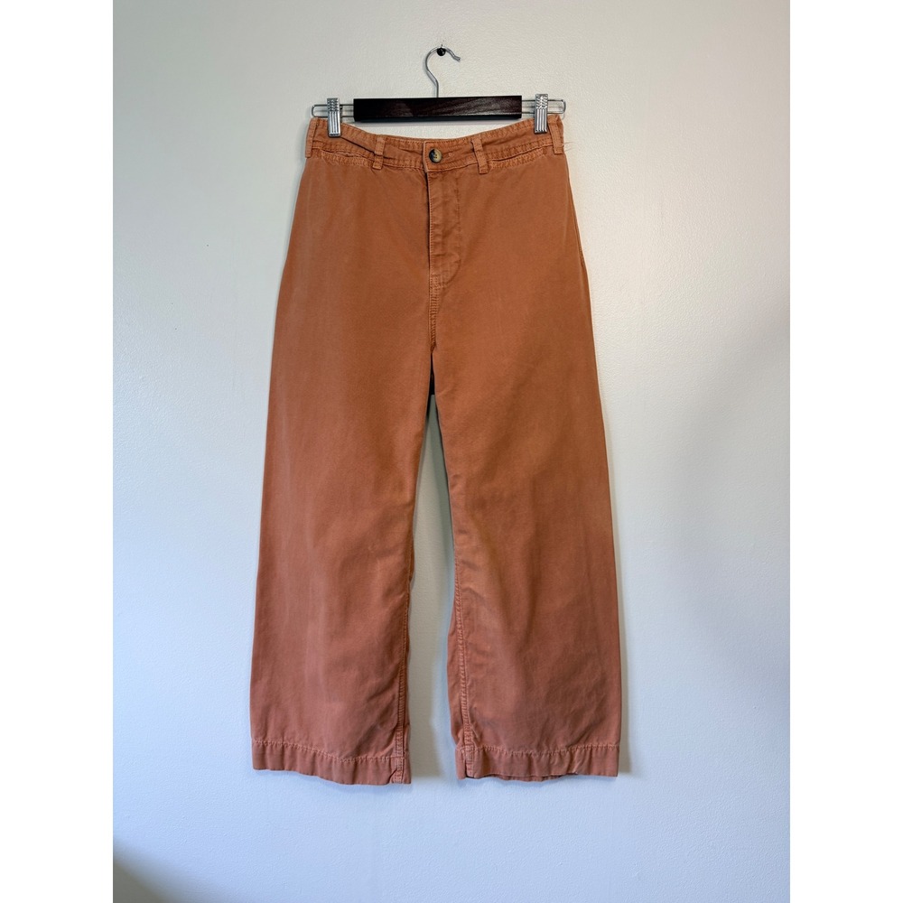 We The Free Free People Burnt Orange Wide Leg Canvas Pants Size 28 High Rise